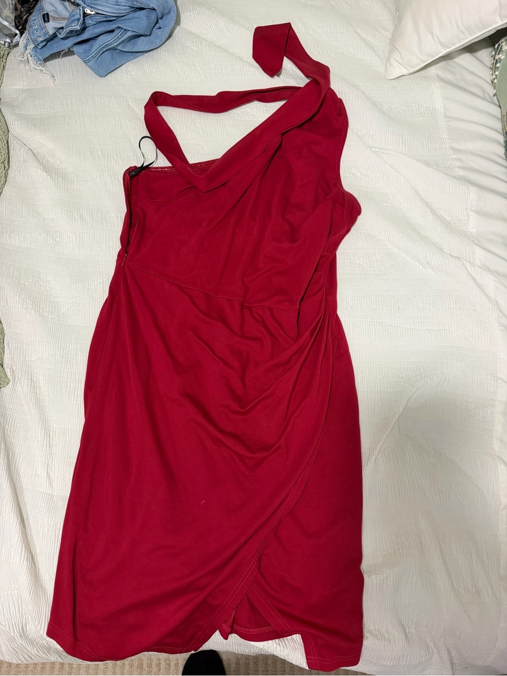 One-Shoulder Red Dress